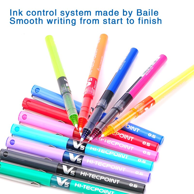 Japan papirvarer pilot bx -v5 0.5mm straight pen stor kapacitet farve blæk kuglepen skole forsyninger