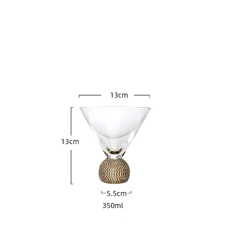 Copa de cristal con borde dorado para cóctel de vino tinto, champán, whisky, bebida, copa de cristal para Bar, , suministros de boda,: Cocktail glass
