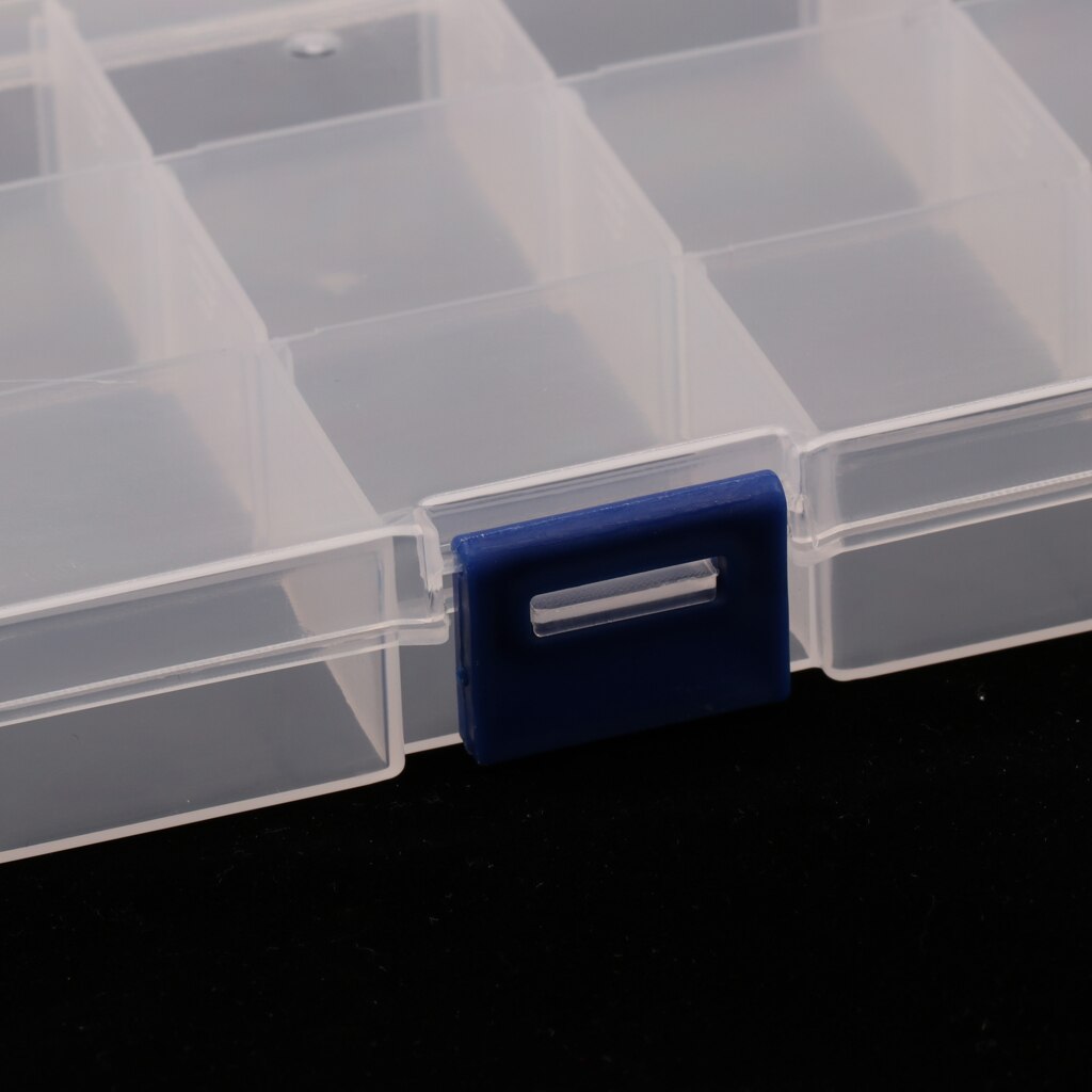 2-pack 15 Slots Grid Plastic Storage Box Case Parts Organizer Jewelry Container