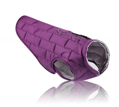 Winter Warm Dog Clothes Pet Dog Jacket With Harness Reflective Clothes For Big Dogs Labrador Waterproof French Bulldog Jacket: purple / XXL