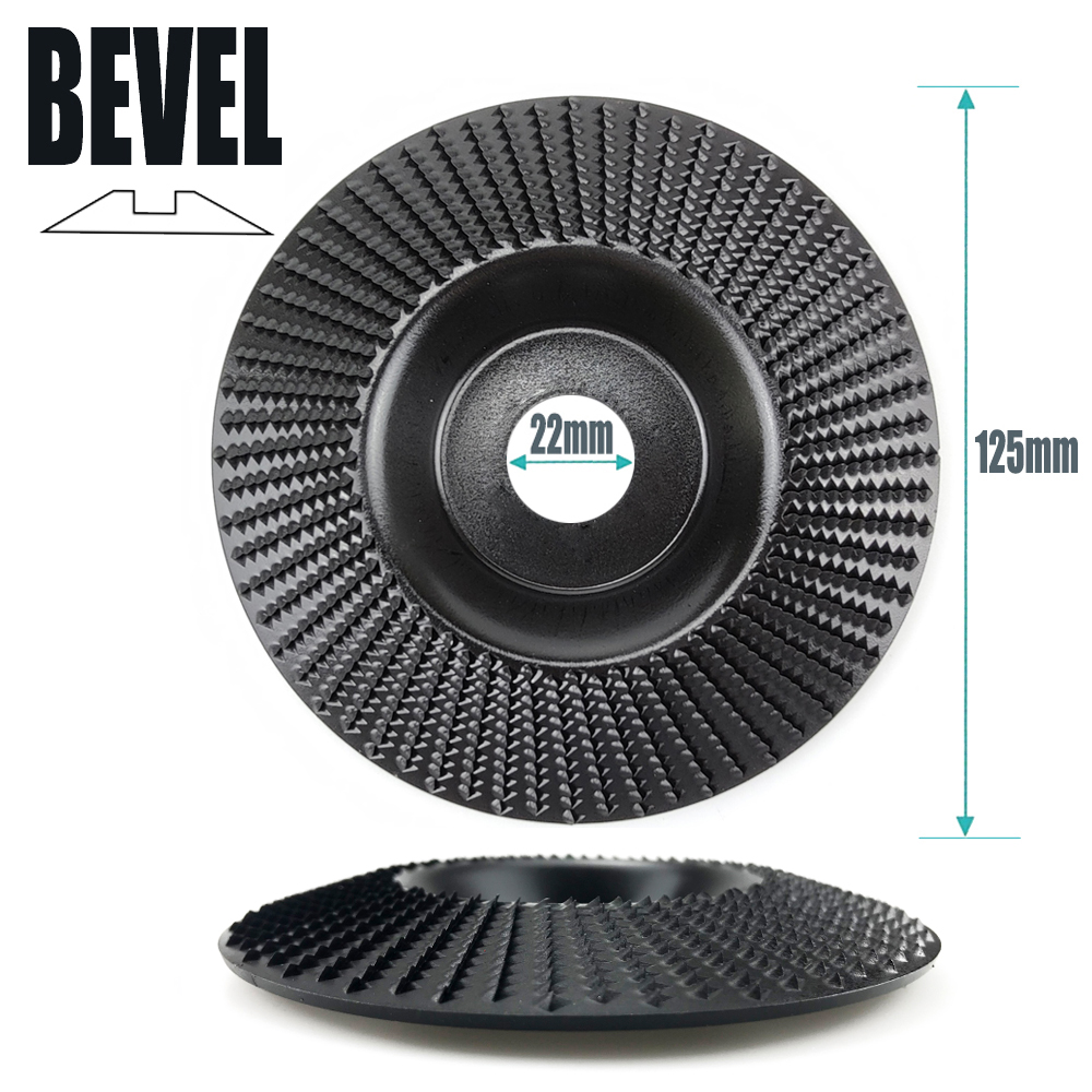Muela de ángulo biselado plano de 125mm, rueda de pulido de madera, herramienta de lijado para tallado de madera, herramientas de disco abrasivo para amoladora angular