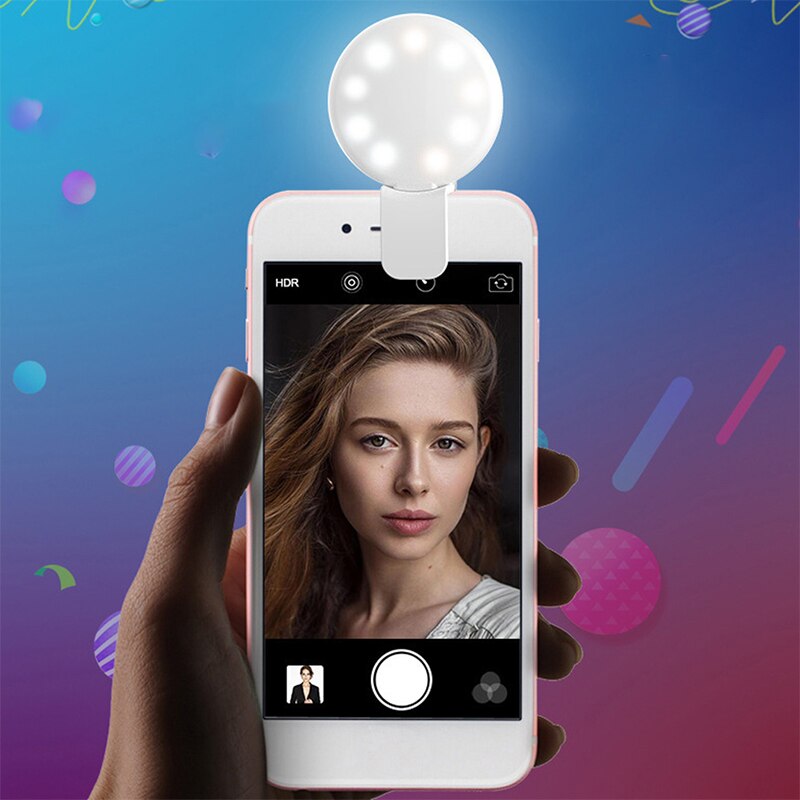 Selfie Lights Mobile Phone Lens Portable Mini Selfie Ring Light Clip LED Selfie Lamp For Samsung For Xiaomi Huawei USB Charging