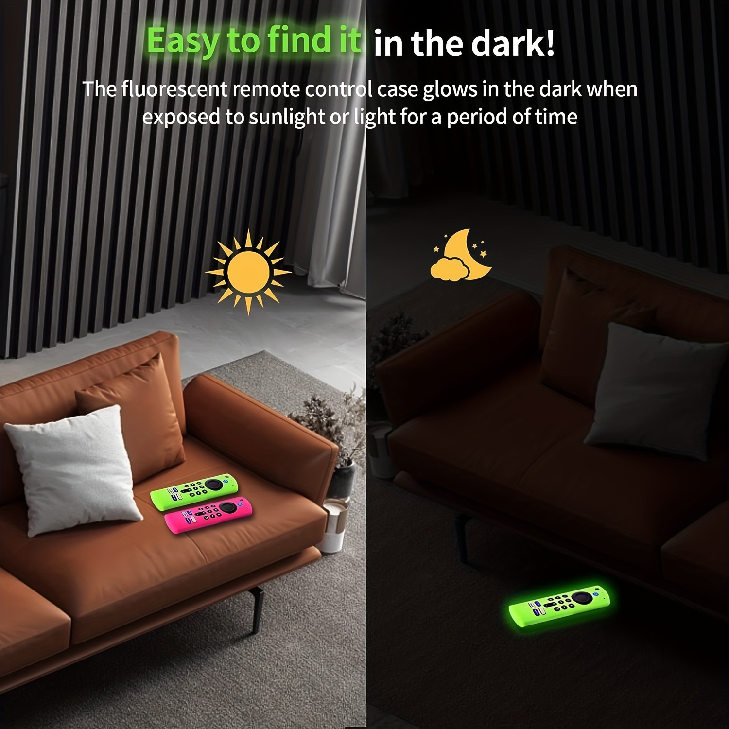 Silicone luminous remote control cover for Alexa Voice Remote (3rd Gen) L5B83G Release, Fire TV Stick 4K 2nd Gen )