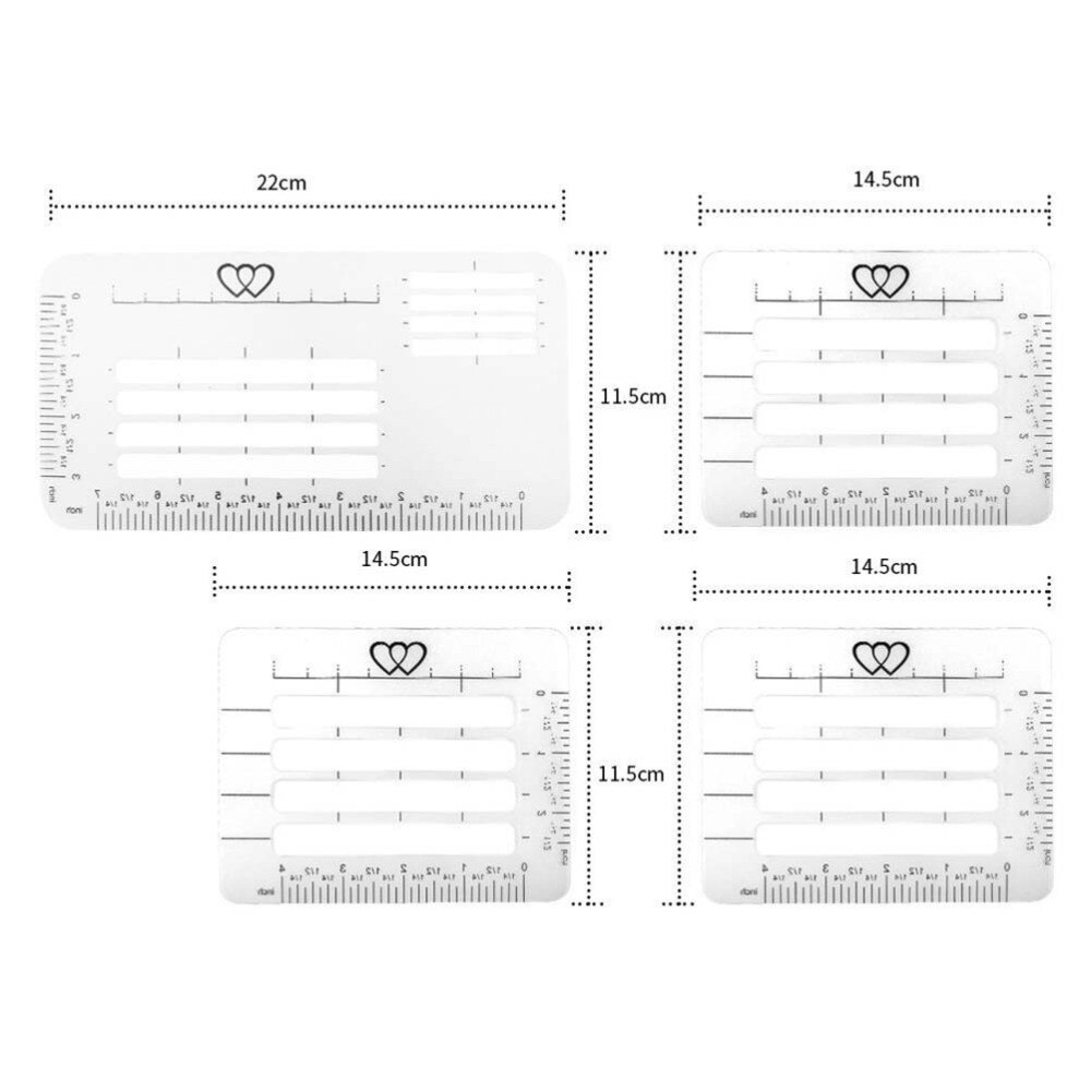 4PCS 4 Style PP Material Practical Durable Guide Templates Addressing Envelope for Thank You