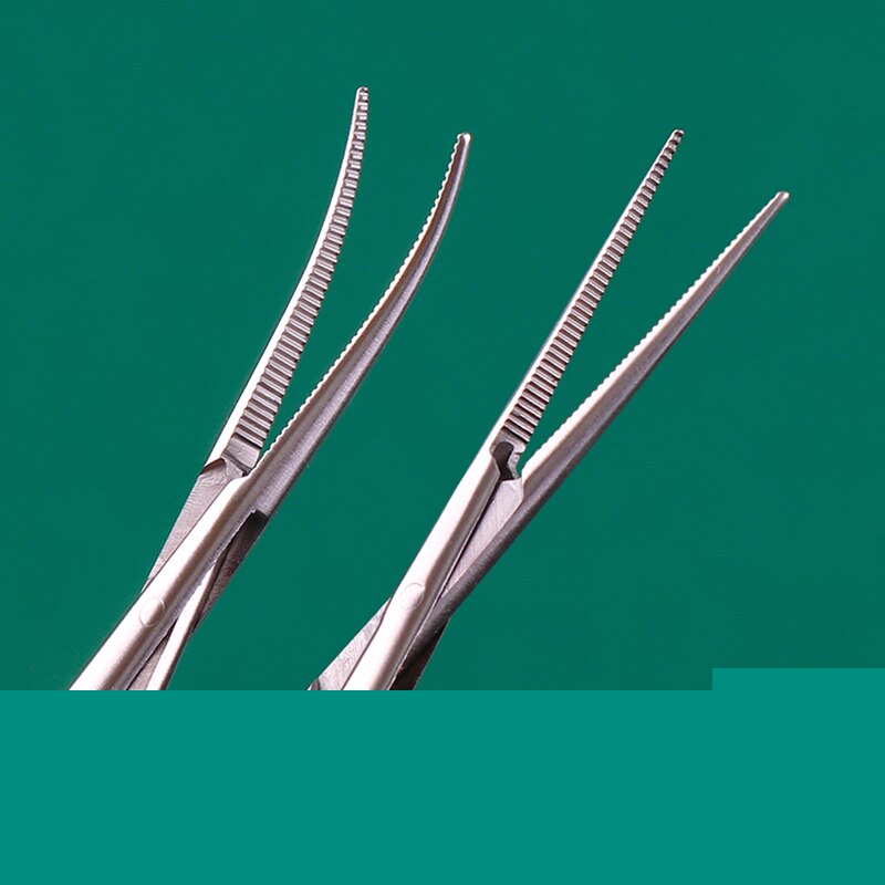 Microvascular hemostatic forceps double eyelid forceps fine stainless steel curved gold handle straight fat hemostatic