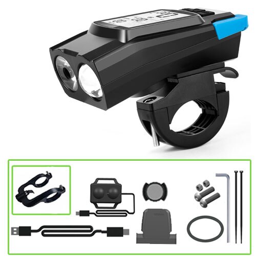 Bike Speed Meter Digital Bike Computer Multifunction Waterproof Sports Sensors Bicycle Speedometer Bike Light Horn 3 in 1: Blue C2