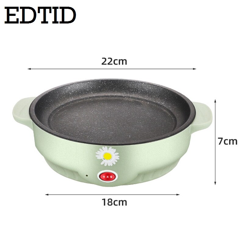 EDTID 220V Mini Electric Cooking Pot Multifunction Rice Cooker Pot Noodles Egg Soup Steamer Non-stick Linner Electric Cooker
