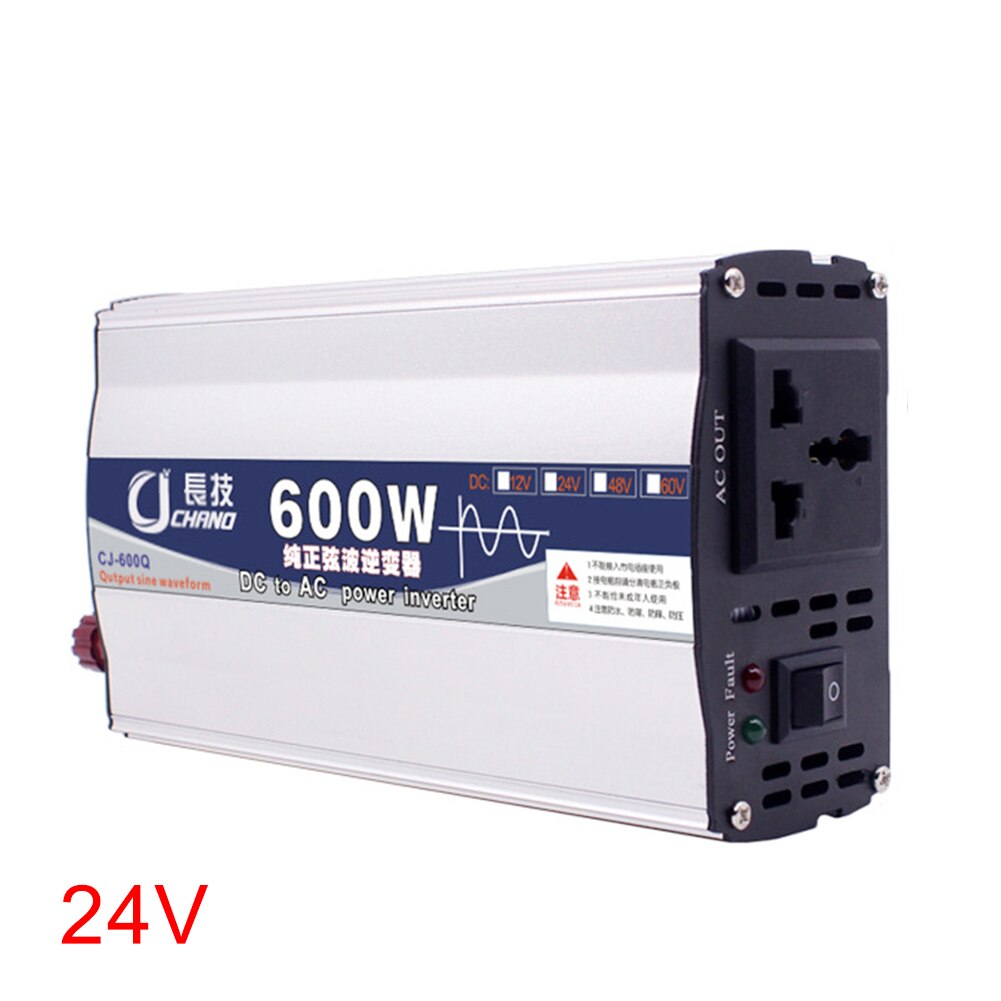 600W 1000W Transformer 12V 24V To 220V Surge Protection Power Inverter Converter Supply Adapter Pure Sine Wave Car Portable
