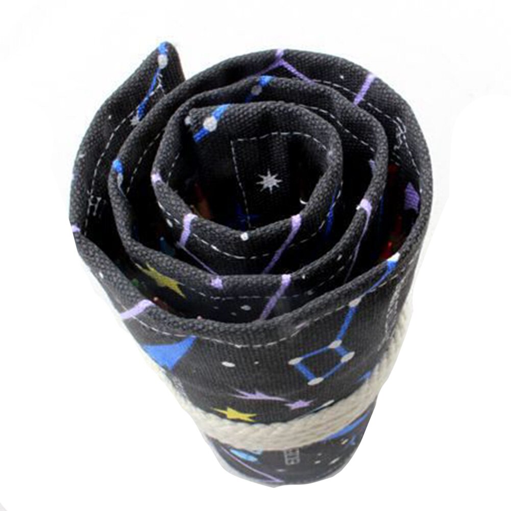 Gemini Mall Astuccio Portapenne A Rotolo In Tela 48 Fori - Organizzatore Per Pennelli, Matite E Trucchi, Lavabile
