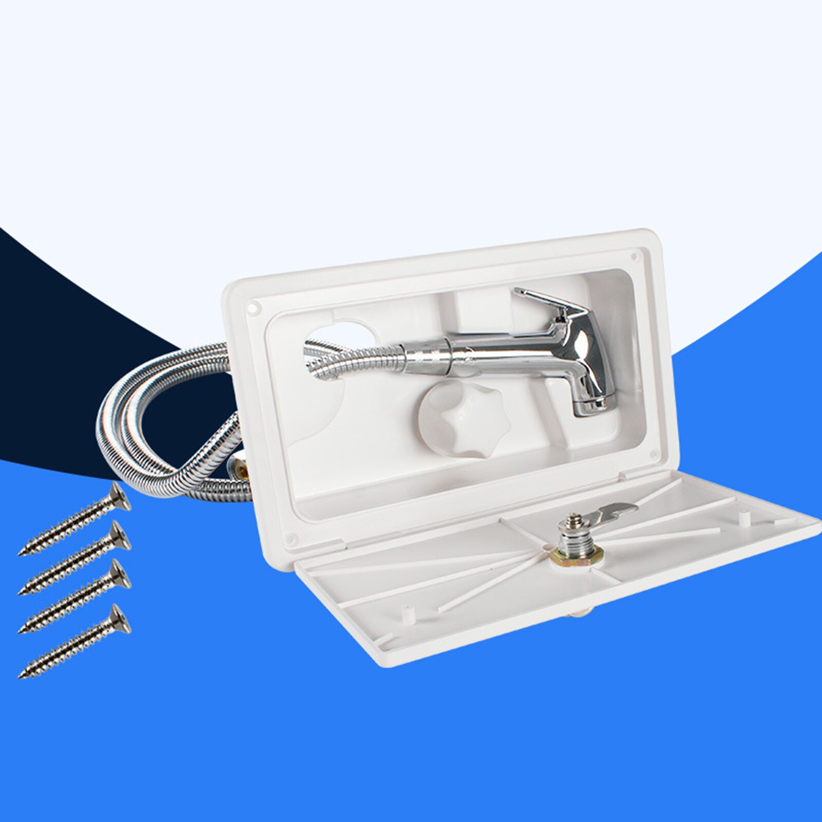 RV Outdoor Outdoor Shower Stainless Steel Hand Boat Motorhome Kitchen Camper Van Caravan: White