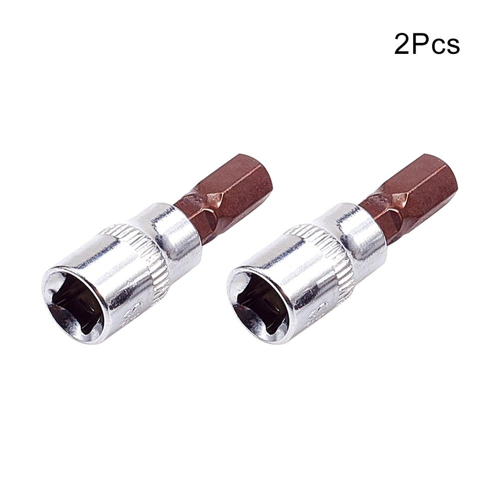 Utoolmart 2 st 1/4 " 38mm- längds sexkantshylsor set  h3 ~ h8 kromvanadinstål drivhylsadapter