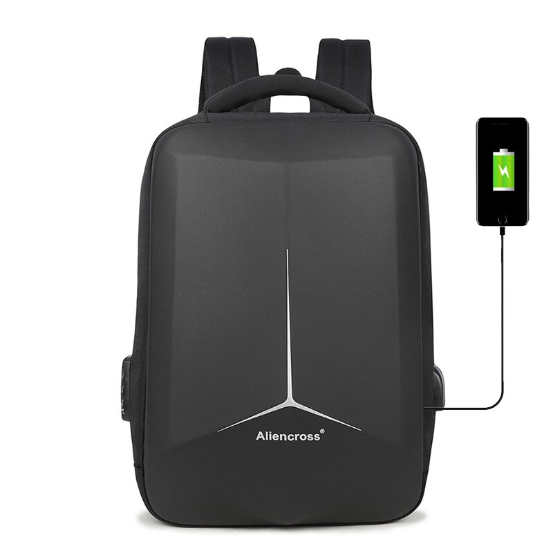 Herenrugzak met wachtwoordvergrendeling, 15.6 inch laptoprugzakken, usb-oplaadmogelijkheid, meerlaagse ruimtereistas, zakelijke herenmochila