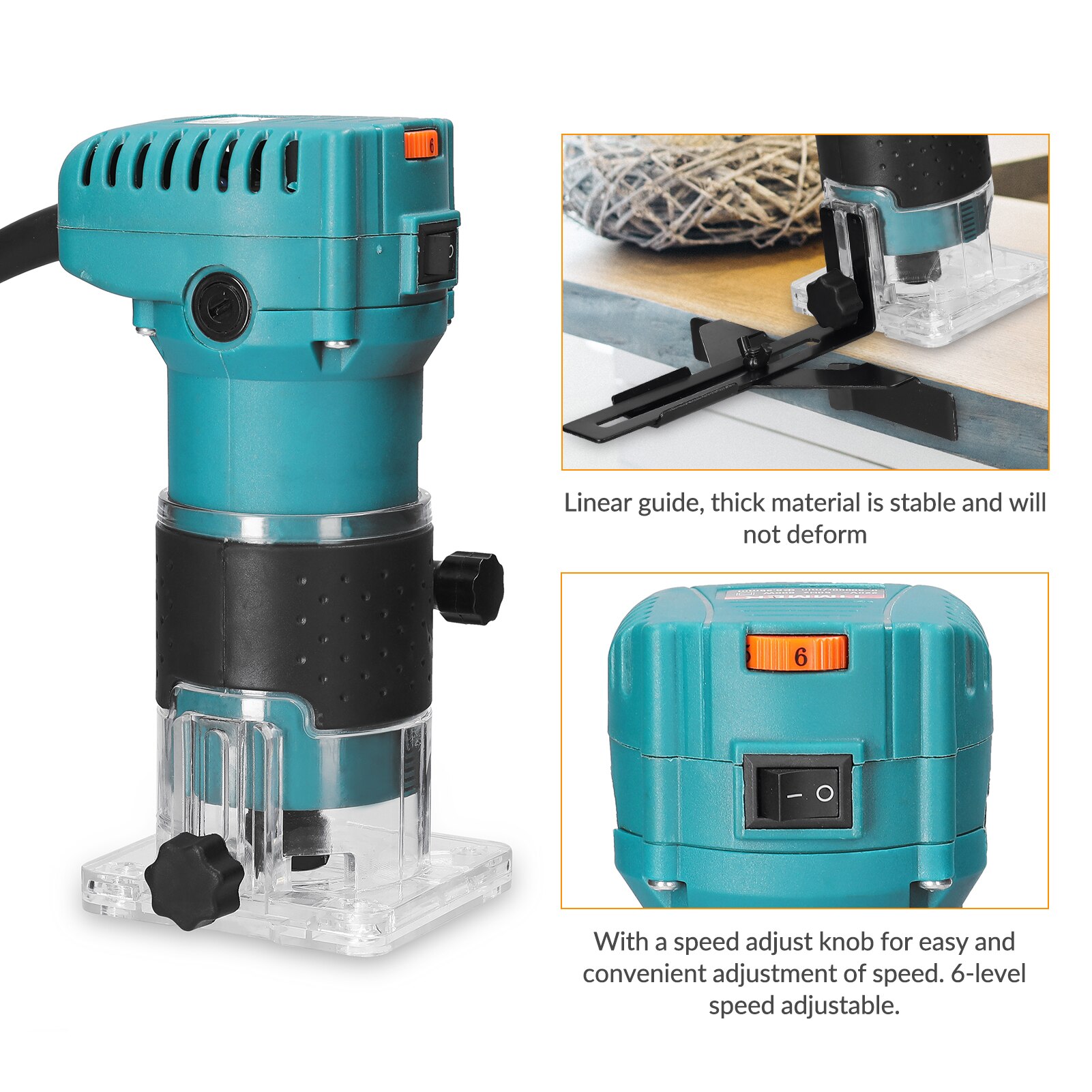 Speed Verstelbare Houtbewerking Elektrische Trimmen Elektromechanische Hout Frezen Graveren Steken Geborsteld Motor Hout Router