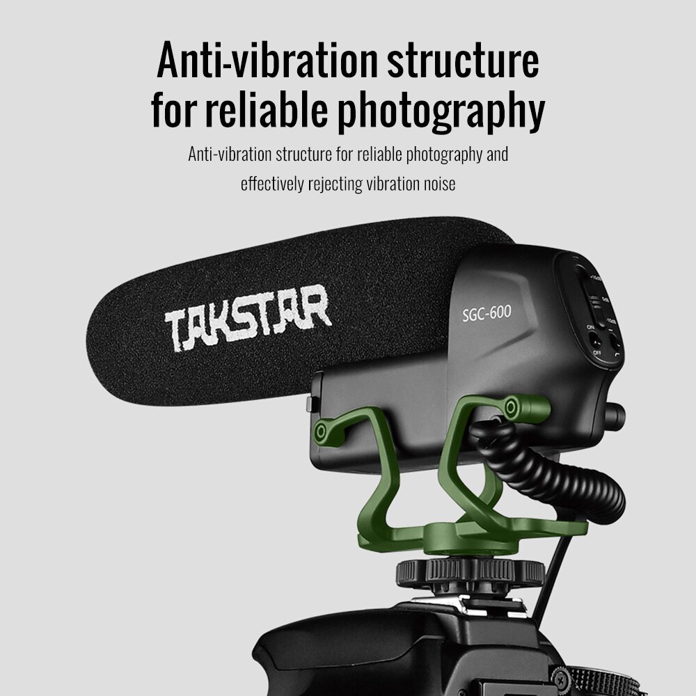 TAKSTAR SGC-600 On-camera Condenser Interview Microphone Mic Super-cardioid 3-level Gain Control Low Cut Switch 3.5mm Plug