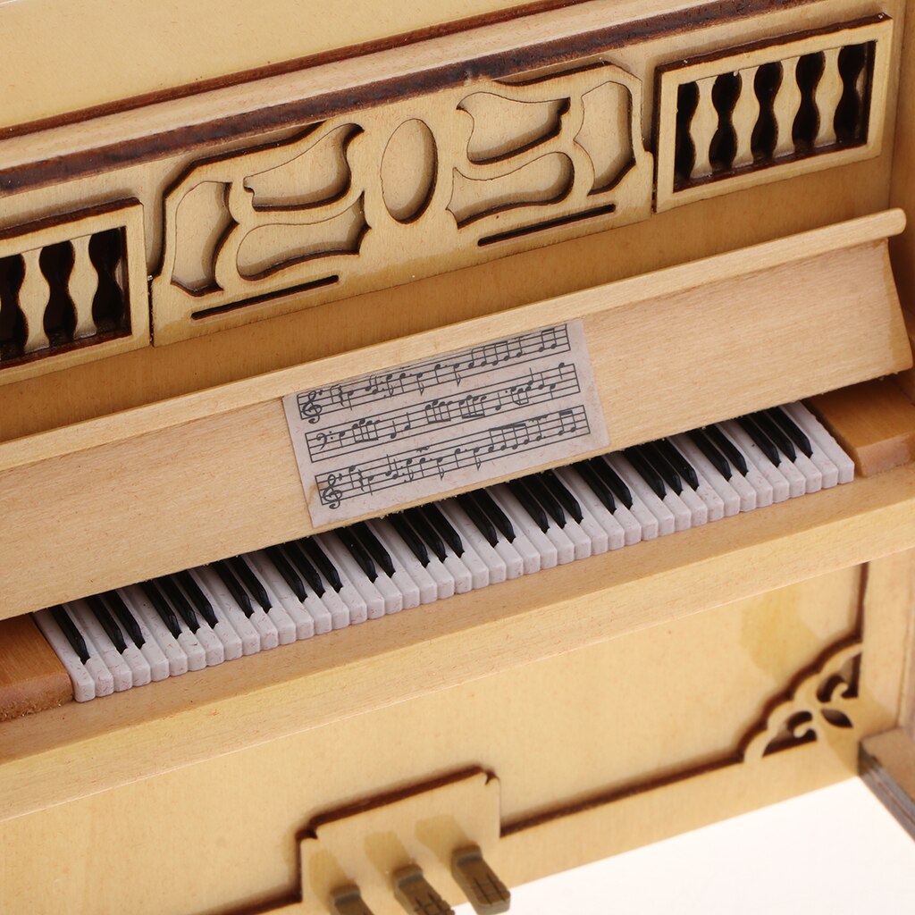 Piano Miniature en bois avec banc pour enfants amis amoureux Mini jouet