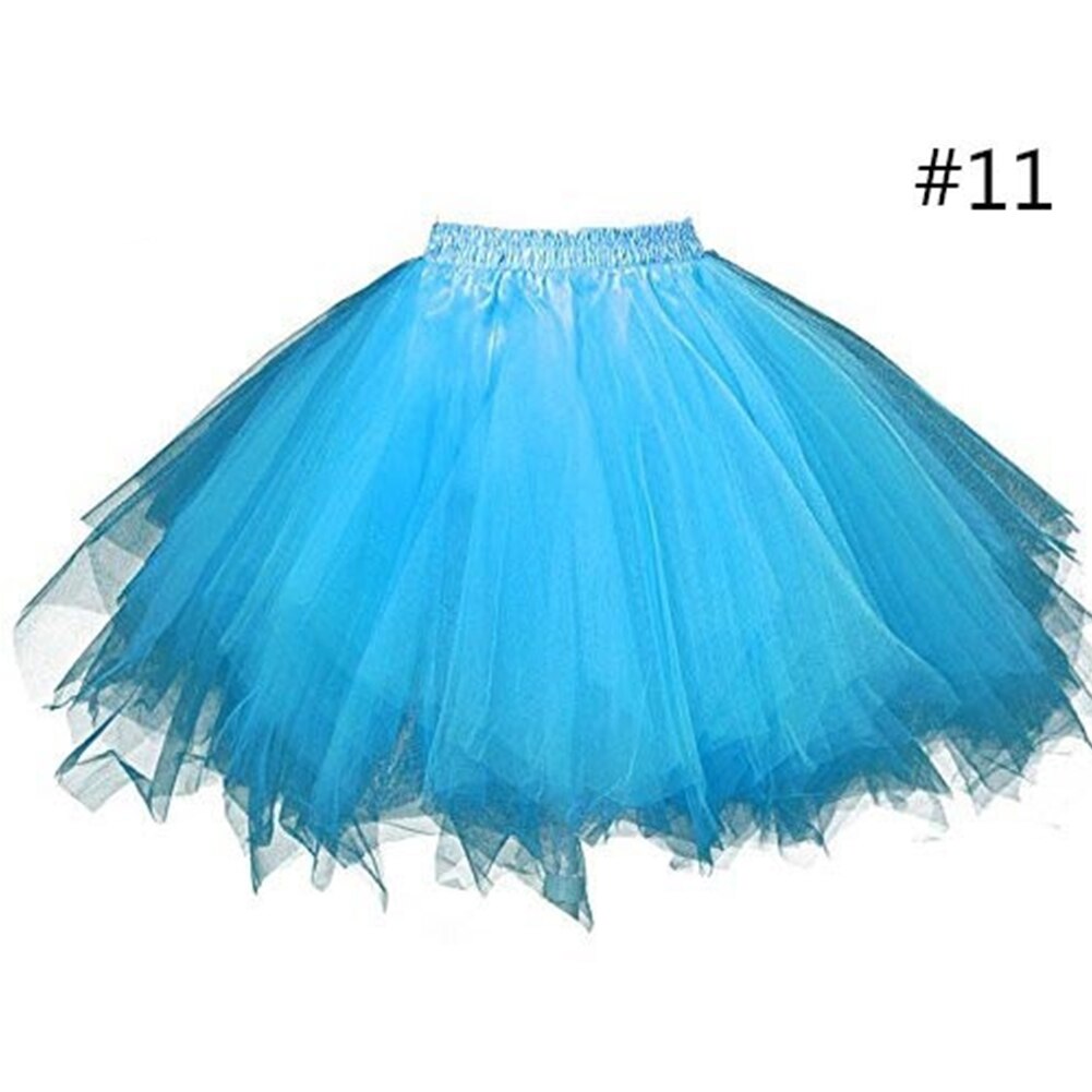 Short Petticoat Tulle Skirts Womens Elastic Stretchy Layers Summer Adult Tutu Skirt Swing Rockabilly Underskirt: Sky Blue