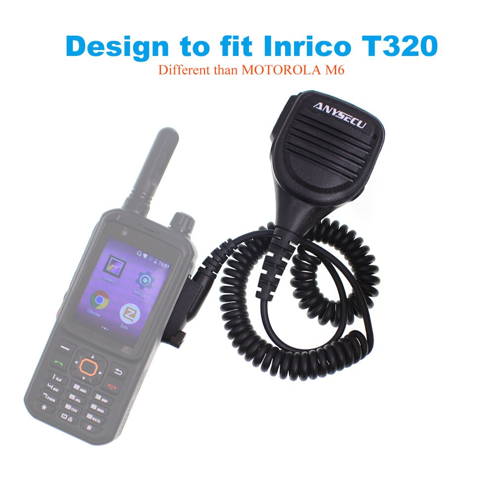 ANYSECU Microfono design per Adattarsi Inrico T320 4G LTE di Rete Radio Zello PTT Walkie talkie Telefono