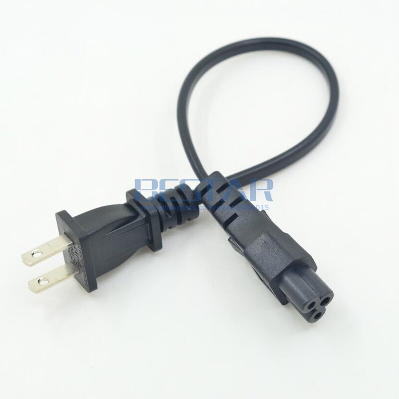 2 Pin JP US Plug to IEC320 C5 Power short Cable IEC 320 C5 Cloverleaf Power Cord IEC60320 20CM For AC Adapters Laptop Notebook