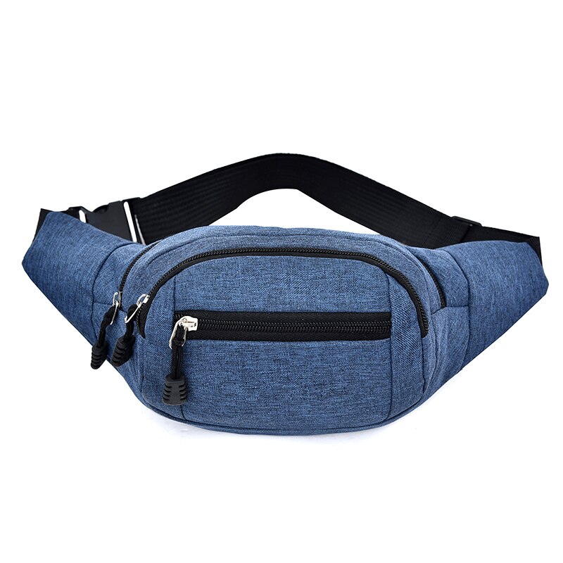 Riñonera Oxford para el pecho para mujer, bolso de cintura para el vientre, bolsillo con cremallera, bolsos de viaje a la: Azul oscuro