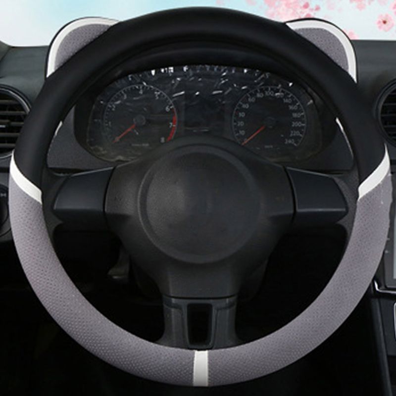 Schattige oortjes auto stuurhoes modieus antislip ademend meisjes vrouwen auto universele interieur decoratie onderdelen