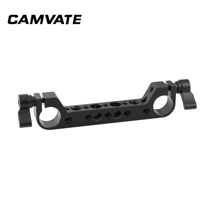 CAMVATE Dual 19mm Rod Clamp Railblock With 1/4" &amp; 3/8" Mounting Holes For DSLR Camera Shoulder Rig 19mm LWS Rod Support System