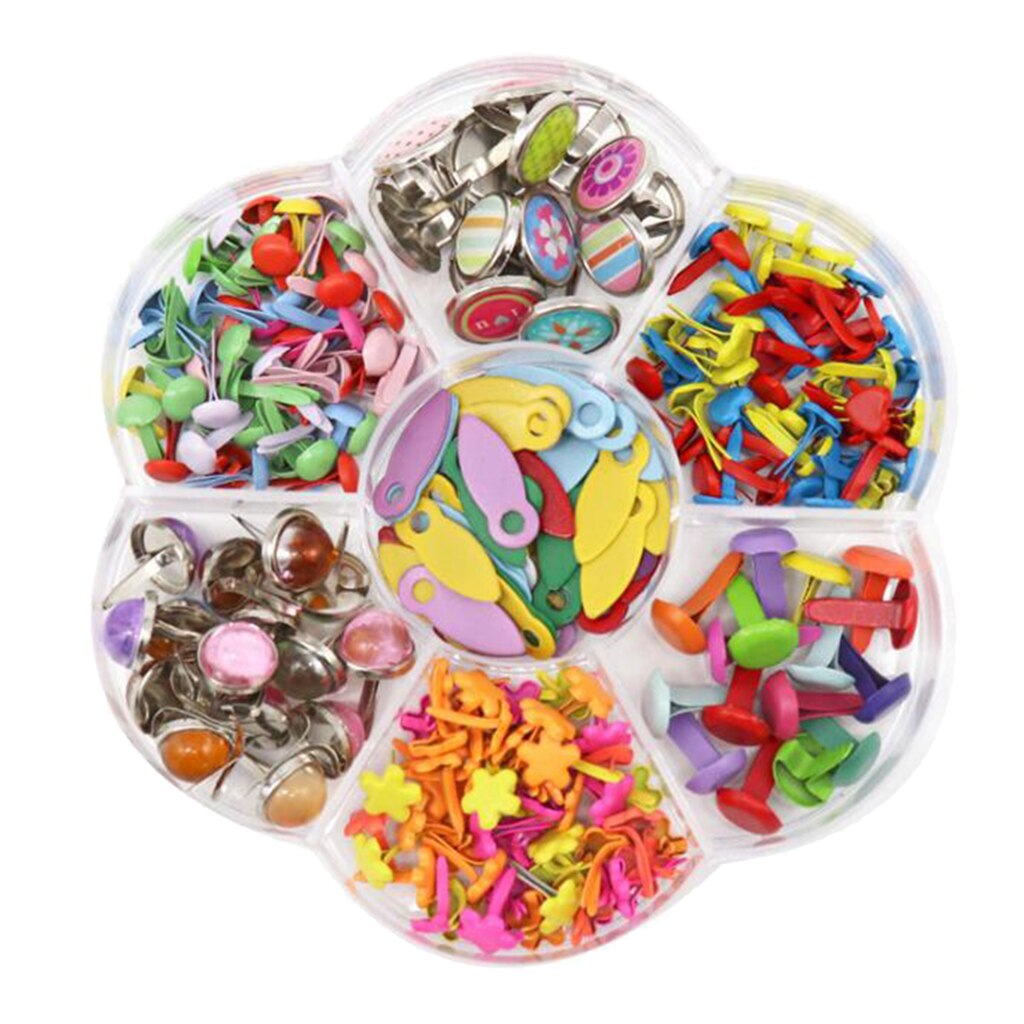 Sujetadores redondos de papel, alfileres divididos de Metal, manualidades, para hacer tarjetas, álbumes de recortes