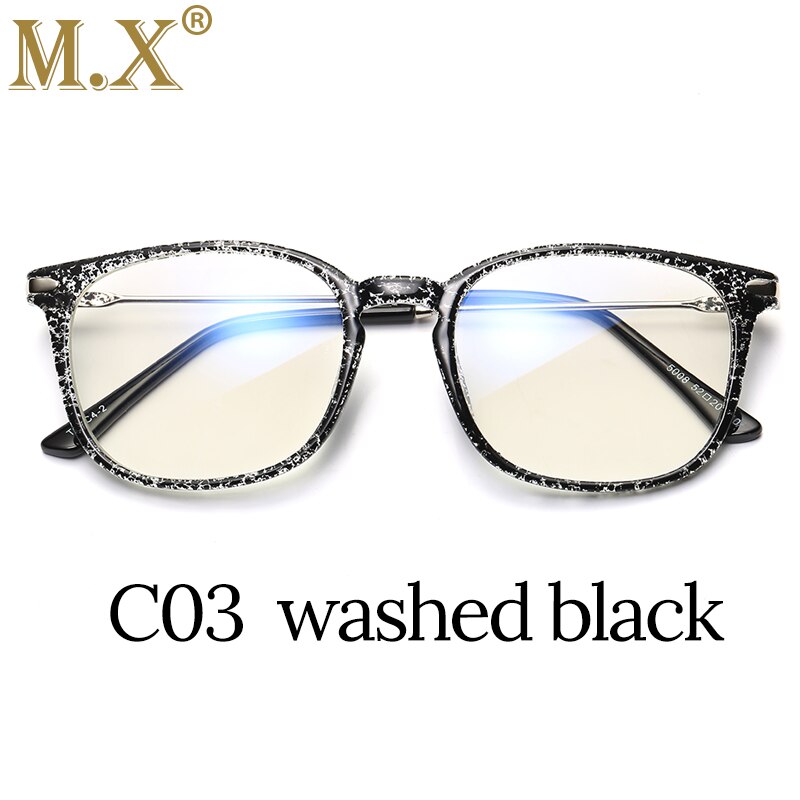 MX Brand TR90 Anti Blue Light Goggles Reading Glasses Protection Eyewear Titanium Frame Computer Gaming Glasses For Women Men: washed black