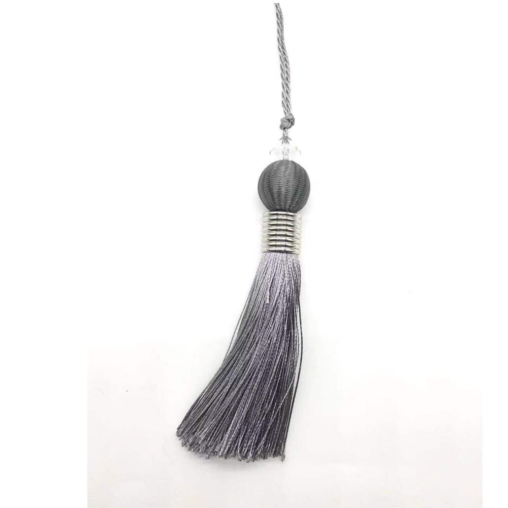Pompon boule avec corde suspendue 10cm, 2 pièces/lot, garniture pompon à coudre en soie, décoration clé pour rideau, décoration de la maison