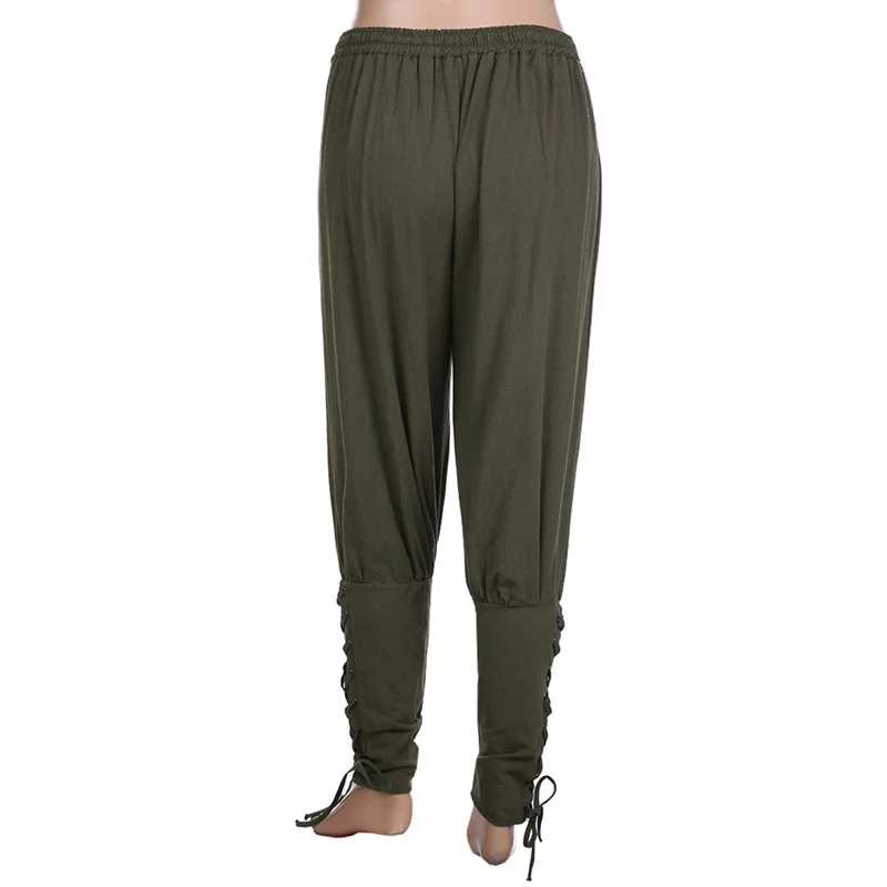 Pirate Pants For Men Cosplay Renaissance Medieval Gothic Pants Pirate Costume Trouser Men Plus Size 3XL: XXL / army green