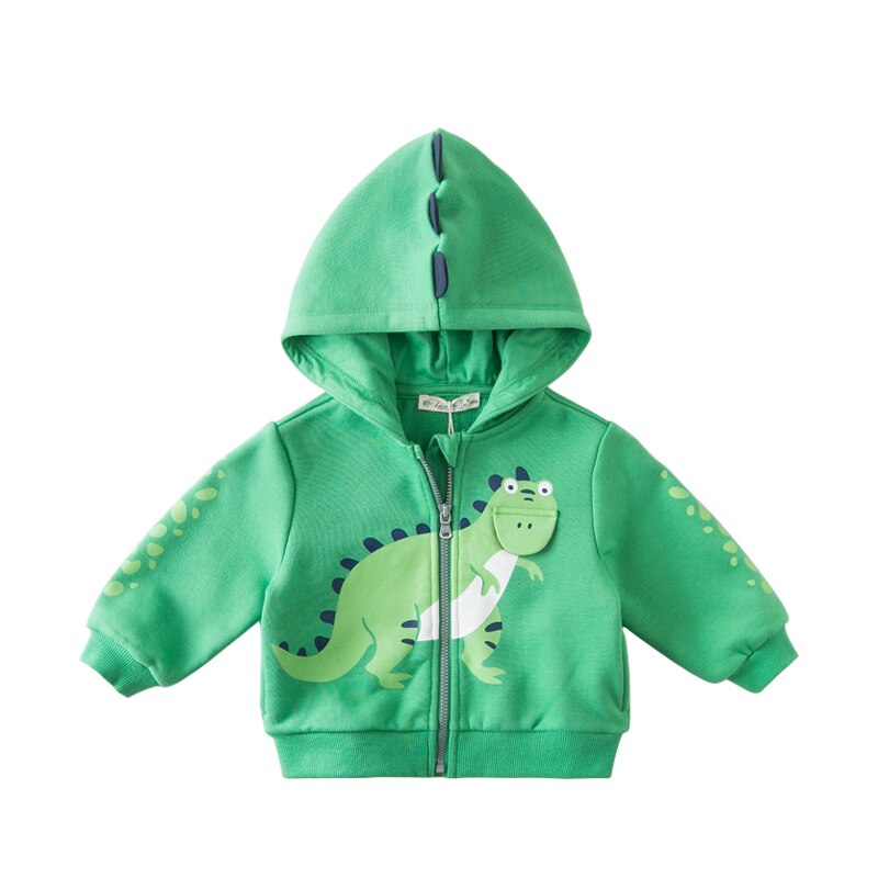 DBA12419 Dave Bella Lente Baby Jongen Afdrukken Jas Kinderen Mode Bovenkleding Kids Hooded Zipper Jas: 3T(90cm)