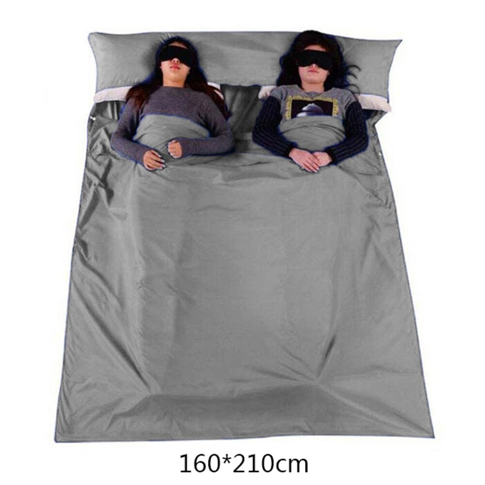 75/110cm x 210cm Ultralight Outdoor Slaapzak Camping Wandelen Zak Liner Draagbare Vouwen Reistassen: Gray 160x210cm