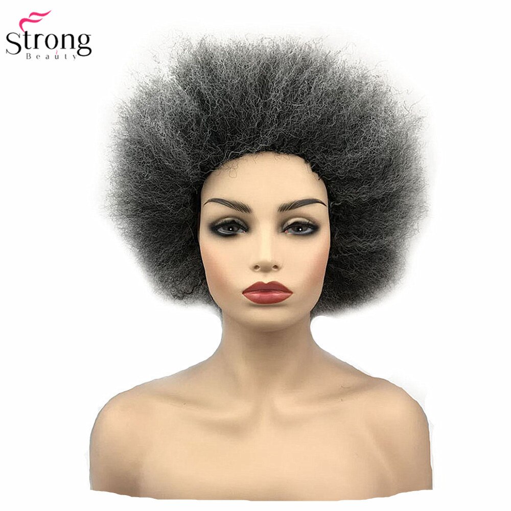 Strongbeauty jumbo afro paryk syntetisk hår pink/gul klovne parykker cosplay halloween