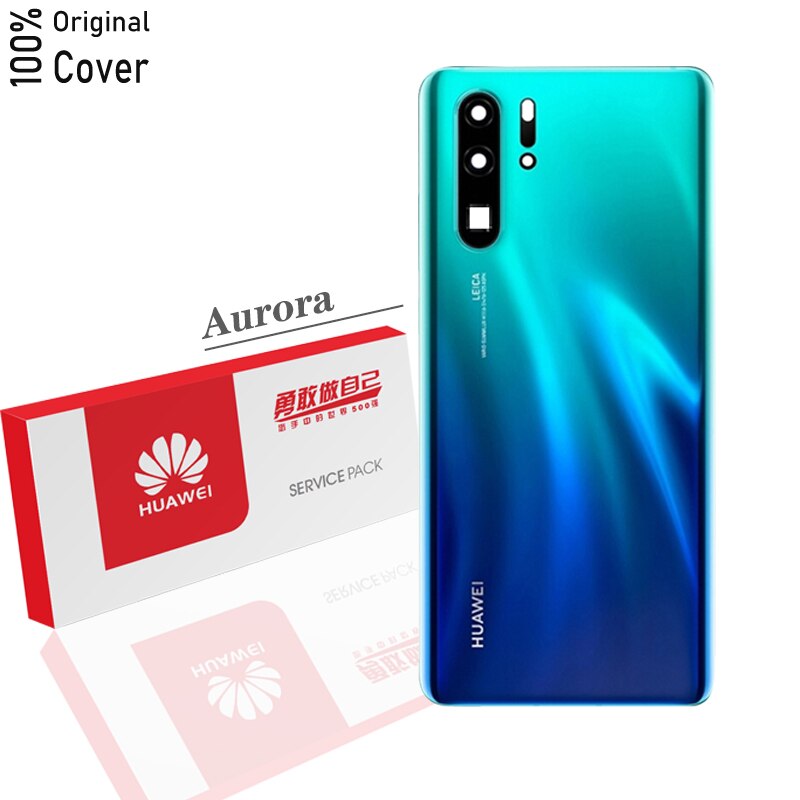 Capa de bateria original para huawei p30 pro vidro volta habitação peças reparo substituição aplicar para huawei p30pro capa traseira: Aurora