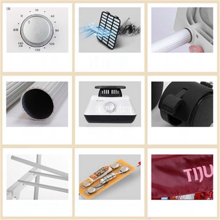 Household warm air dryer portable folding steel double layer heating machine drying device baby clothes drying machine TJ-SM368