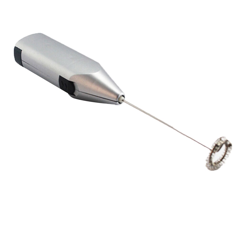 Melkopschuimer Roestvrij Staal Handheld Battery Operated Garde Drink Mixer Perfect Voor Latte Koffie Cappuccino: Zilver