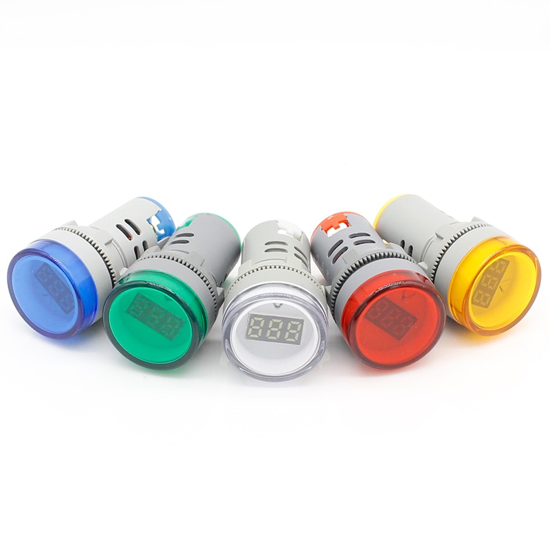 Jual Pilot Lamp Digital Voltmeter 22mm AC 60-500V Volt Meter Digital