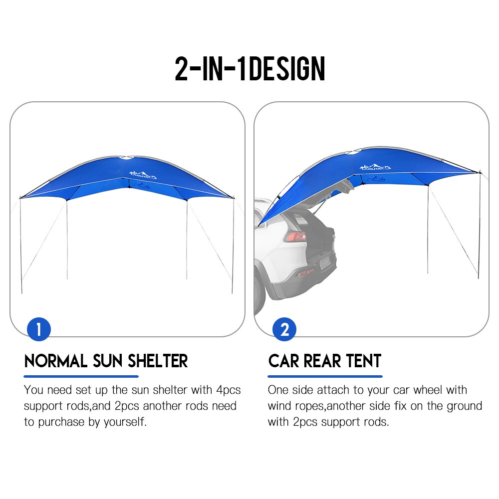 Waterproof Car Rear Tent Camping Shelter Outdoor Car Tent Beach Sun Shelter Awning Shelter