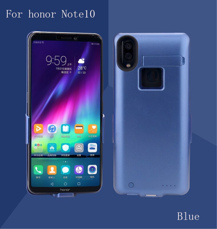 10000mAh For honor Note 10 external power supply Rear battery pack for Huawei honor Note10 USB charger case: Blue