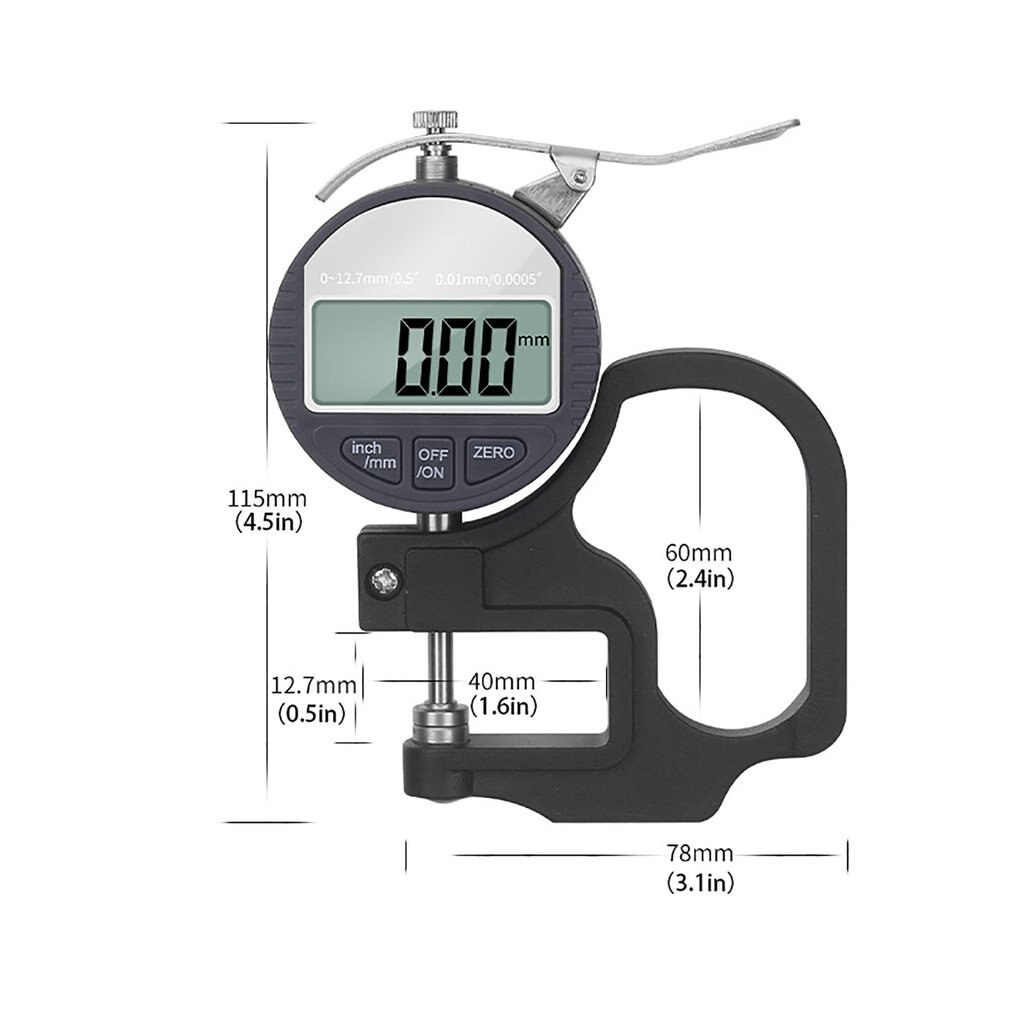 Aluminum Body 0.001mm Electronic Thickness Gauge 12.7mm 25.4mm Digital Micrometer Thickness Meter Micrometro Thickness Tester