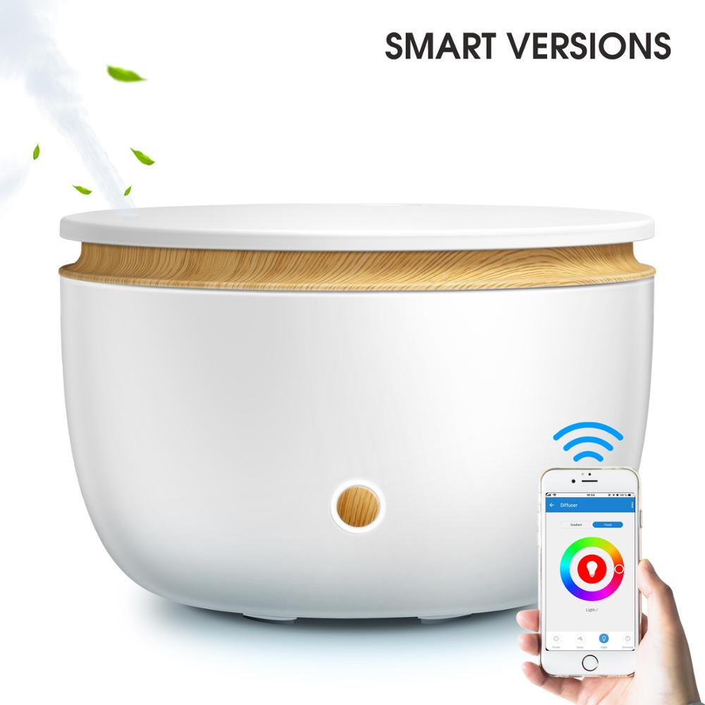 Gxdyfuzor inteligentny dyfuzor olejków eterycznych 500ML Alexa rozpylacz zapachów ultradźwiękowy nawilżacz powietrza WiFi kontrola aplikacji rozpylacz zapachów: Smart lekki wood / AU
