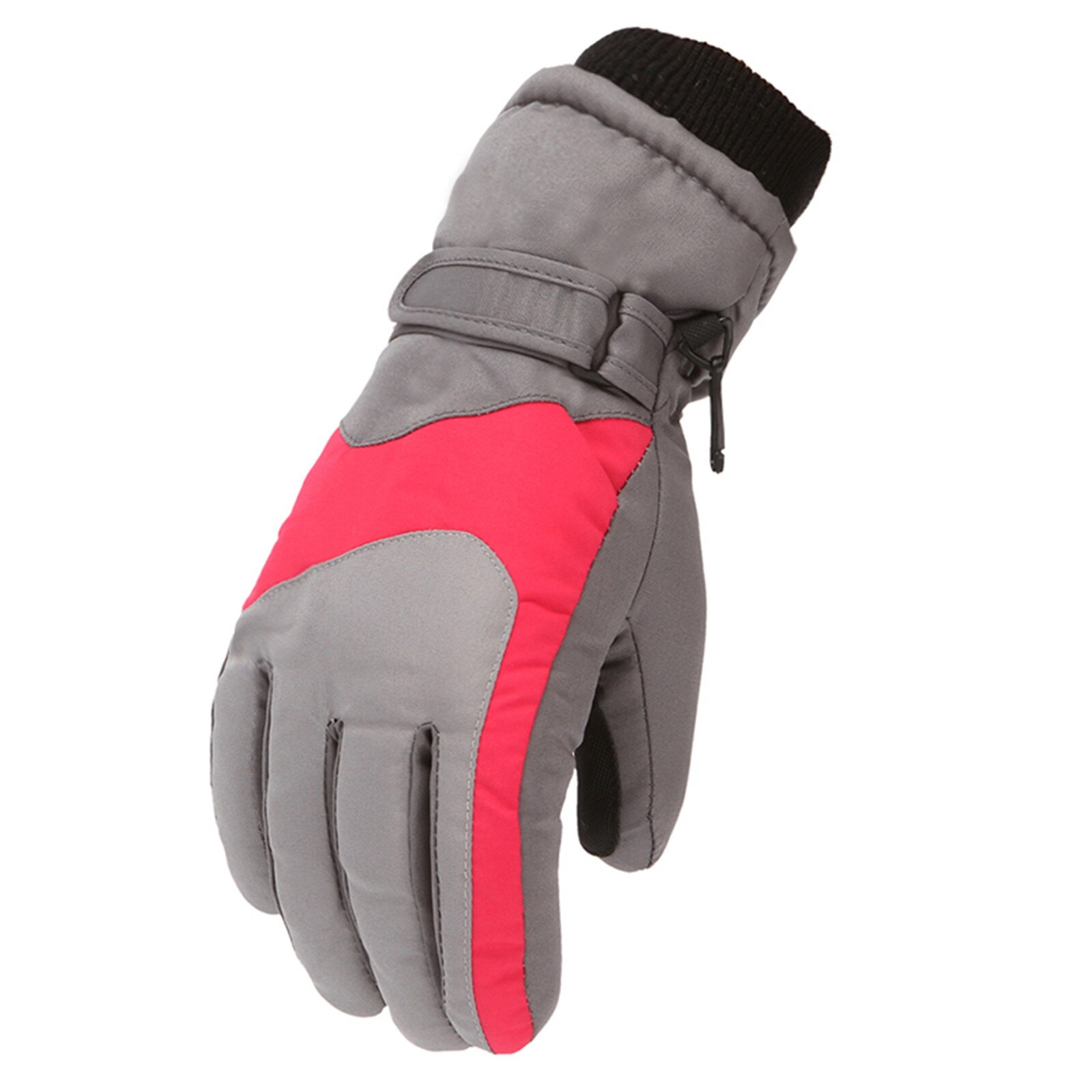 Baby Kid Winter Wanten Zacht Aangeraakt Lederen Handschoenen Waterdichte Baby Kidswarm Winddicht Fiets Anti-Slip Klimmen Handschoen: Grijs
