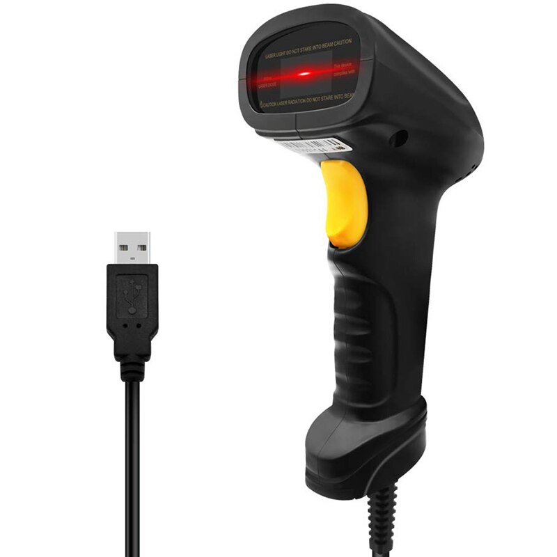Barcode Scanner with USB Cable for POS Supermarket Library Express Company Retail Store: Default Title