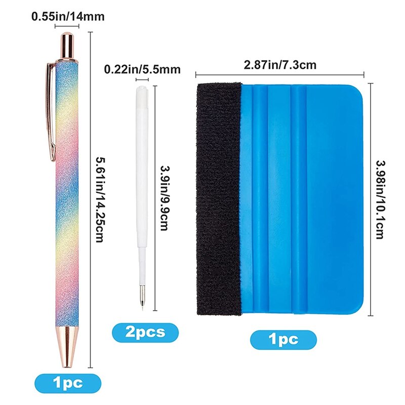 4PCS Precision Pin Pen Set Craft Vinyl Weeding Tools Retractable Air Pin Pen Wrap Installation Kit With 2 Refills