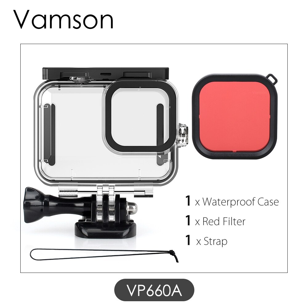 Protective Silicone Case for GoPro Hero 9 Black Tempered Glass Screen Protector for Go Pro 9 Waterproof Housing Accessory: VP660A