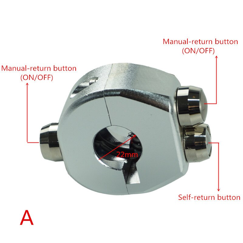 25mm 22mm Aluminium CNC Motorrad-Lenker Montieren Scheinwerfer Nebel Licht Horn Bremse AUF/aus Anfang Tözehn 3 Geschmack Schalter: Silber-(A)