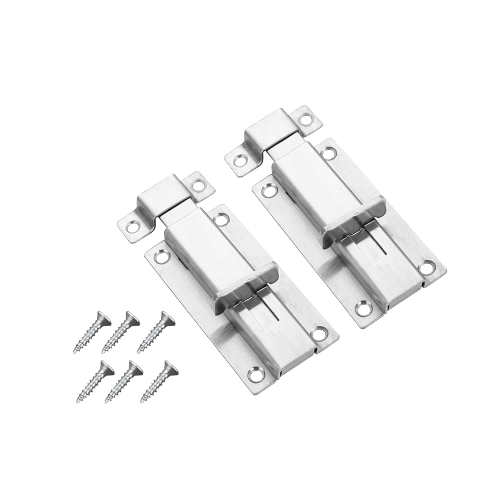 2pcs With Screws Easy Install 3inch 4inch Heavy Duty Stainless Steel Door Latch Sliding Bolts Home Cabinet Gate Window Security: 3inch