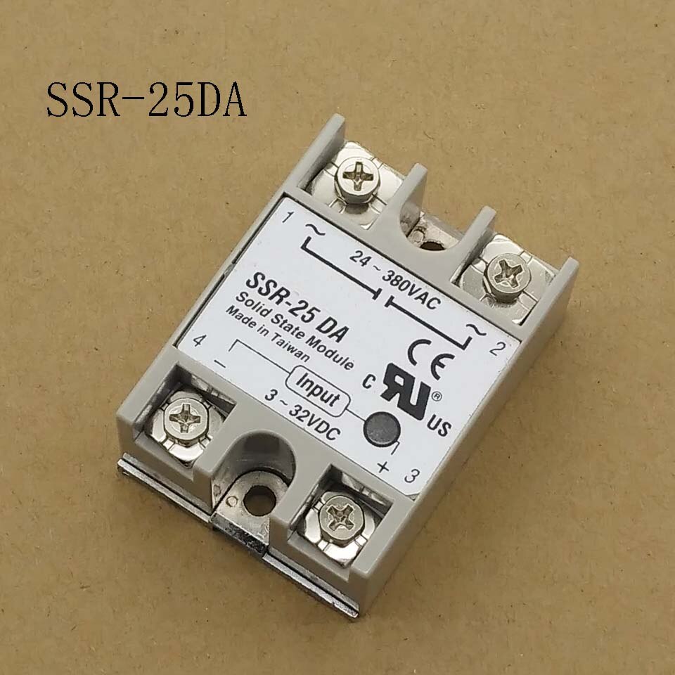 Solid State Relais SSR-25DA 25A 5-24VDC Om 24-380V Ac Ssr 25DA 6-20mA