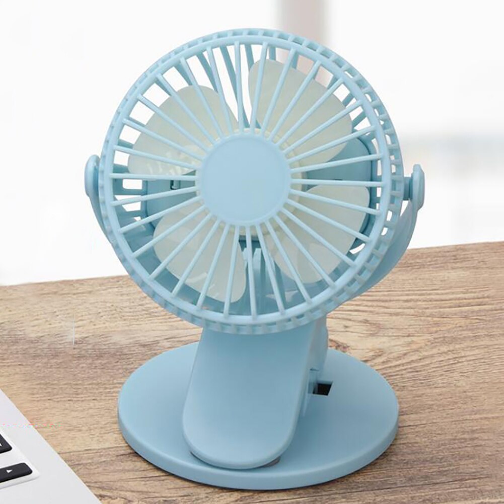 Draagbare Ventilator Usb Oplaadbare Clip Desktop Tafel Ventilator Mini Klem Ventilator 360 Graden Roterende Ventilator Luchtkoeler Fan: blue