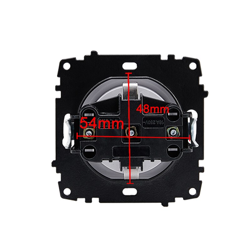 EU Standard Power Plug Socke Acrylic With Grounding White Euro Wall 250V 16A Power Supply Wall Mount Charger Decorative