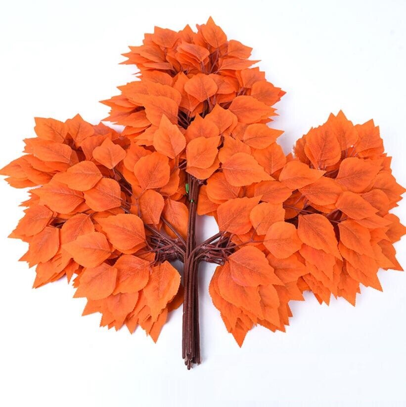 12pcs 55cm Artificial Birch Tree Leaves Branch For Plant Wall Background Wedding Home Hotal Office Bar Decorative